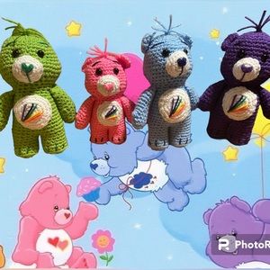 HANDCRAFTED Care bear set crochet